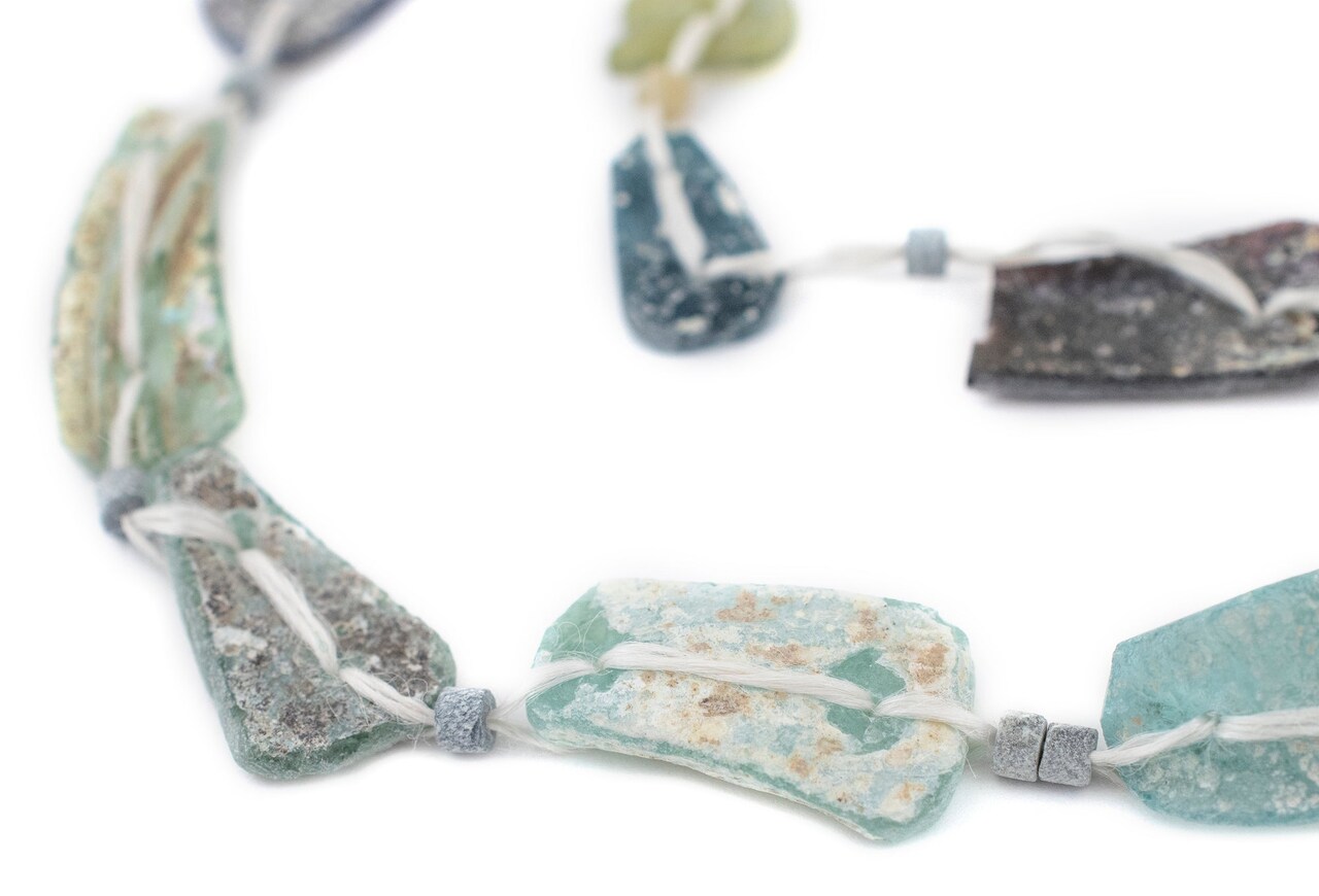 Flat Medley Roman Glass Beads, Genuine Glass Found in Afghanistan, Matte Glass Beads for Jewelry Making, The Bead Chest